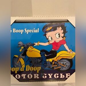 VTG 90's BETTY BOOP BIKER 66 SPECIAL MOTORCYCLES PICTURE WALL DECOR 15x20